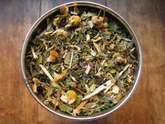Feverfew & Lemon Balm Herbal Tea, $10, by Frugally Sustainable's Herbal Marketplace feverfew lemon balm herbal tea by Frugally Sustainable's Herbal Marketplace
